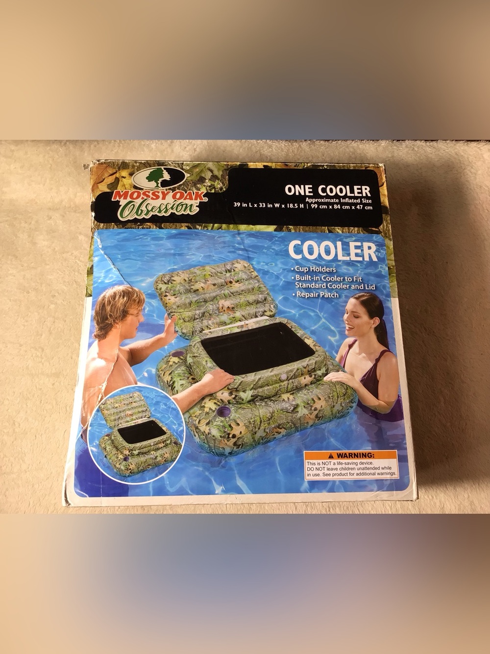 Mossy Oak Camouflage Inflatable Cooler in Green and Brown